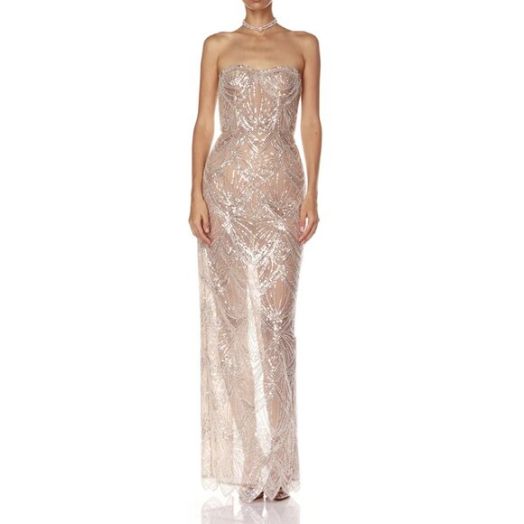 Bronx & Banco Giselle Blanc Gown White Size AU 10 Medium NEW NWT - Picture 1 of 15